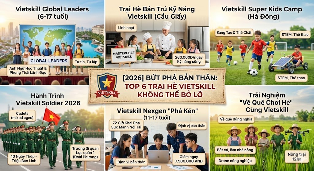 BỨT PHÁ BẢN THÂN: TOP 6 TRẠI HÈ KỸ NĂNG CÙNG VIETSKILL