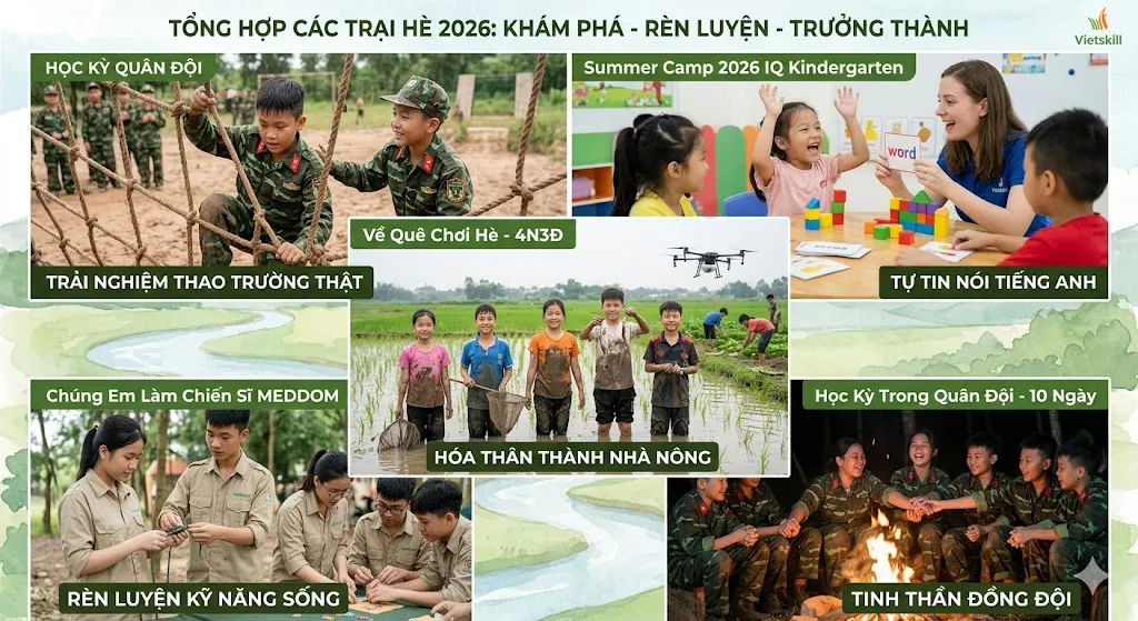 Top 5 Trại Hè 2026 Uy Tín Giúp Con Bứt Phá Kỹ Năng Và Trưởng Thành